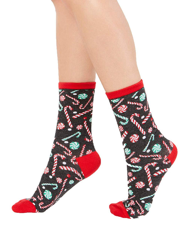 Charter Club Womens Candy Canes Crew Socks