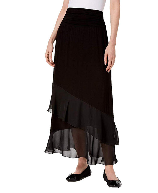 Jm Collection Womens Layered Chiffon Maxi Skirt