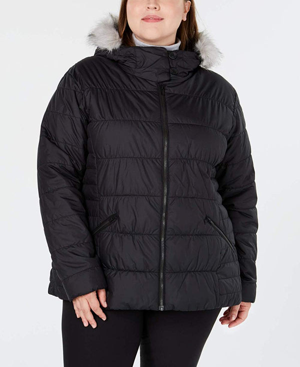 Columbia Womens Plus Size Sparks Lake Faux Fur Trim Puffer Jacket