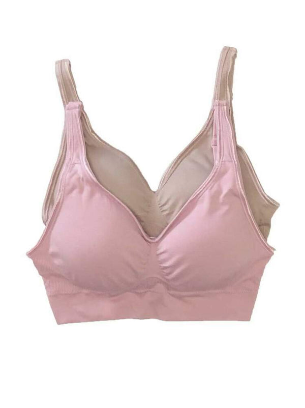 Gloria Vanderbilt Wire Free Bra Breathable Seamless with Removable Pads 2 Pack
