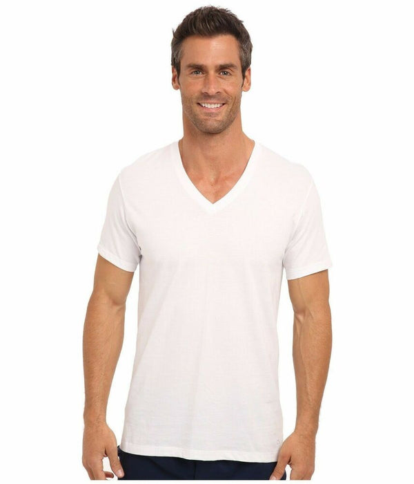 Calvin Klein Mens Short Sleeve Jersey Cotton V Neck T-Shirt