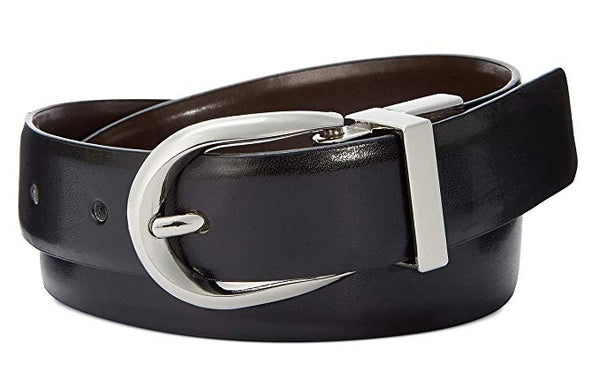 Style & Co. Women's Black & Brown Reversible Silver Buckle Belt