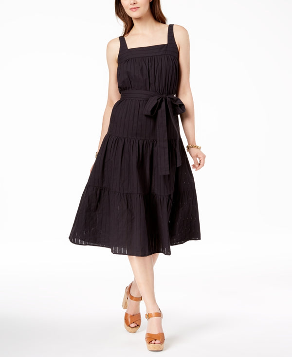 Michael Kors Womens Cotton Tiered Dress