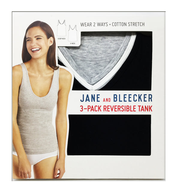 Jane & Bleecker Womens 3 Pack Reversible Tank