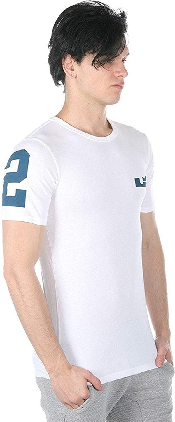 Nike Mens Lebron Miami Print T-Shirt,White Blue,X-Large