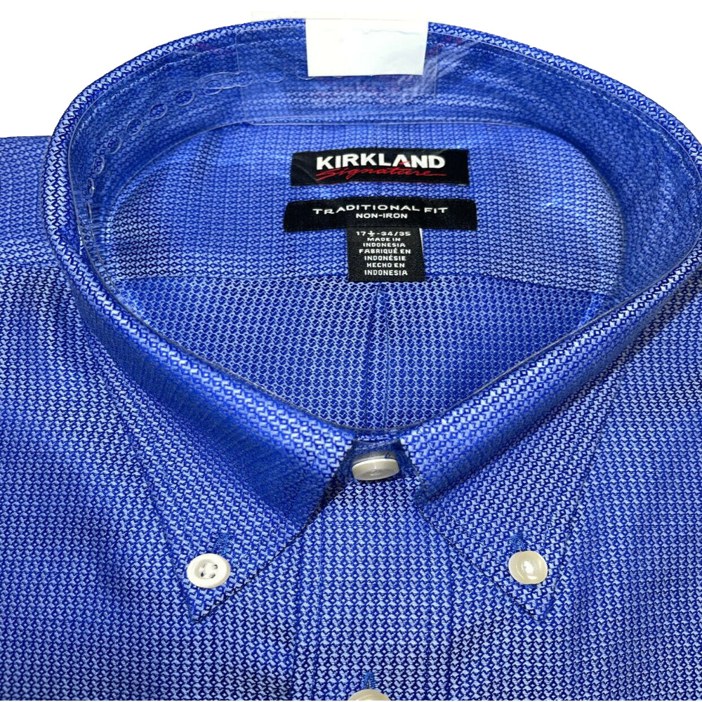 Kirkland Signature Mens Traditional Fit Exact Sleeve Length Dress Shirt