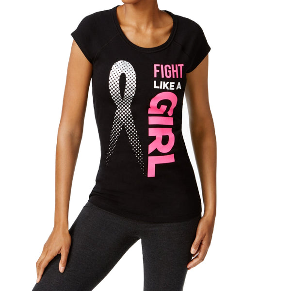 Ideology Womens Fight Like A Girl Slogan Fitness T-Shirt