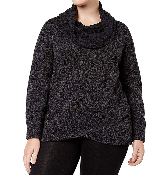 allbrand365 Designer Womens Fleece Cowl Neck Pullover Top