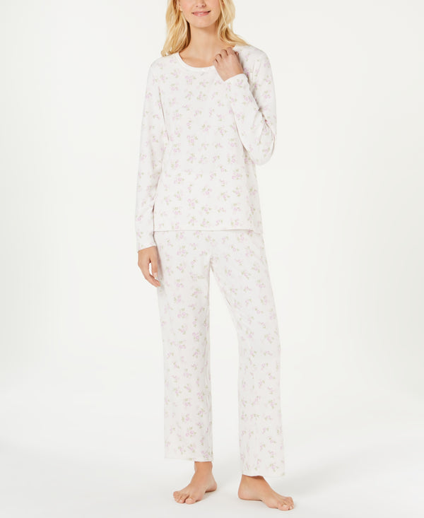 Charter Club Womens Thermal Fleece Pajama 2 Piece Set