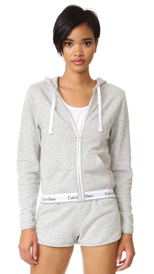 Calvin Klein Womens Modern Cotton Full Zip Hoodie