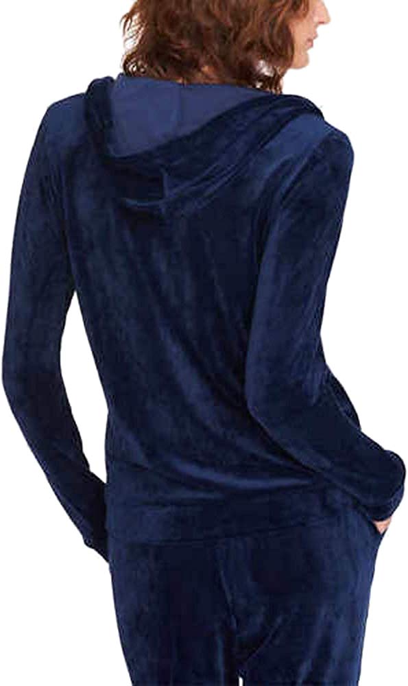 Gloria Vanderbilt Womens Velour Full Zip Hoodie