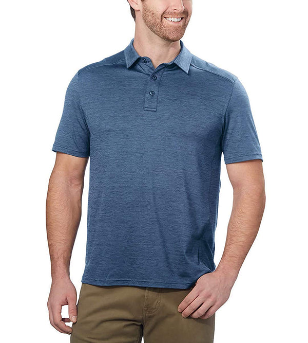 G.H. Bass & Co. Mens Short Sleeve Cooling Stretch Upf 50 Polo T-Shirt Navy M