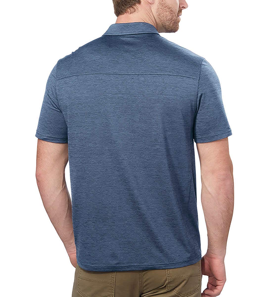 G.H. Bass & Co. Mens Short Sleeve Cooling Stretch Upf 50 Polo T-Shirt Navy M