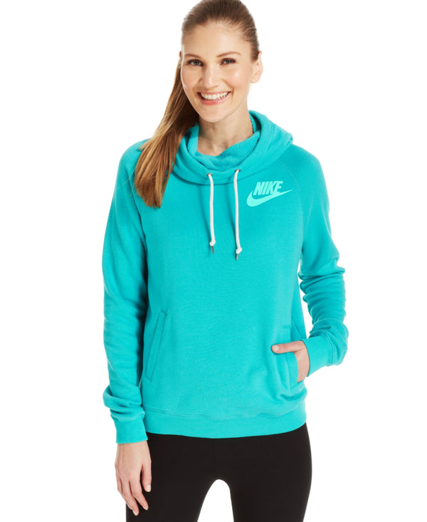 Nike Womens Rally Logo Funnel Neck Pullover Hoodie