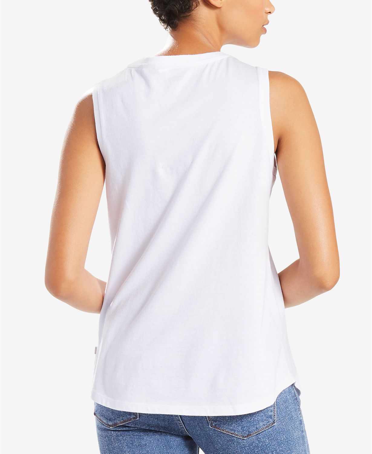 Levi's Womens Graphic Muscle Tank Top White Large
