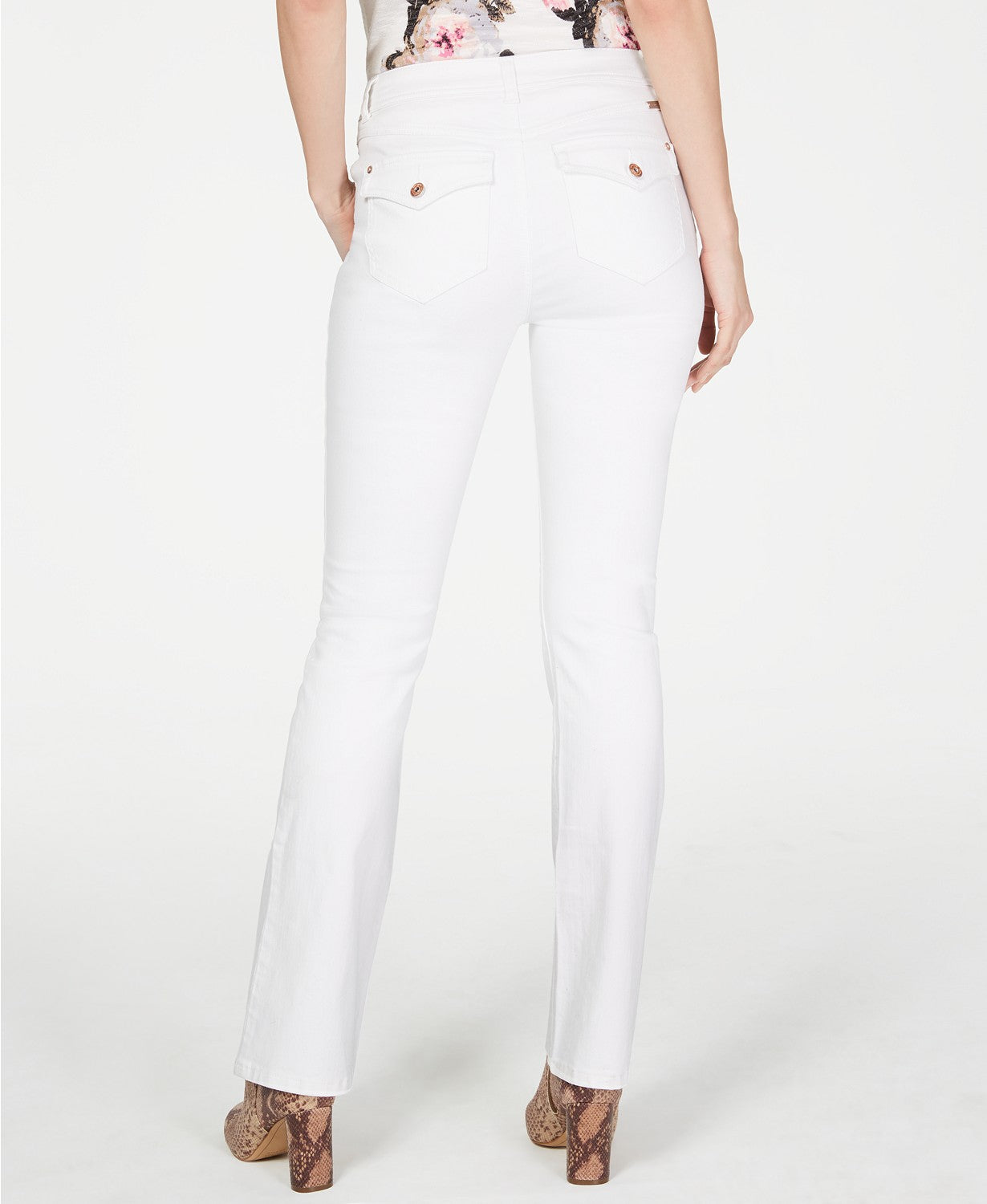 Inc International Concepts Womens Petite White Boot-cut Jeans