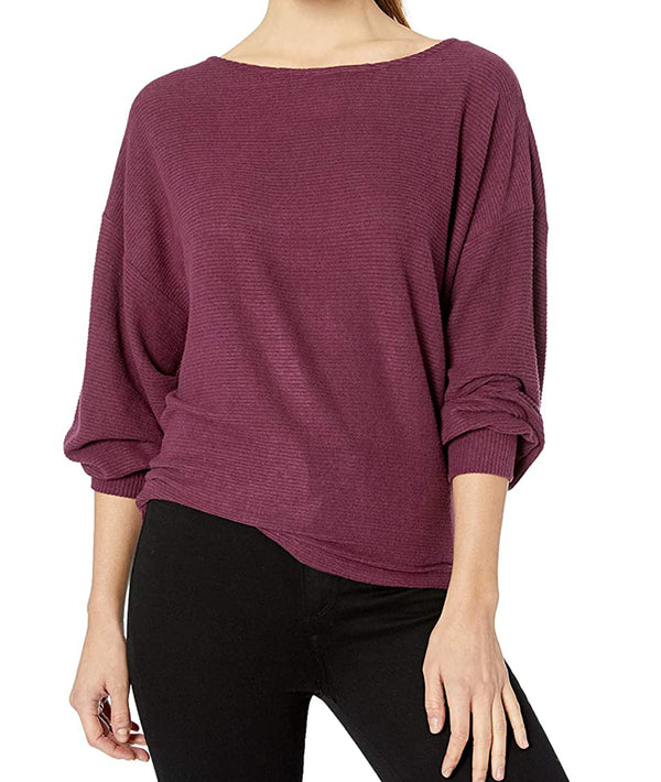 Lucky Brand Womens Ribbed Dolman Sweater