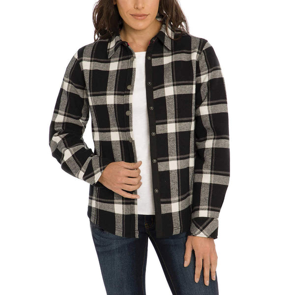 Orvis Womens Fleeced Lined Flannel Pinnacle Shirt Jacket