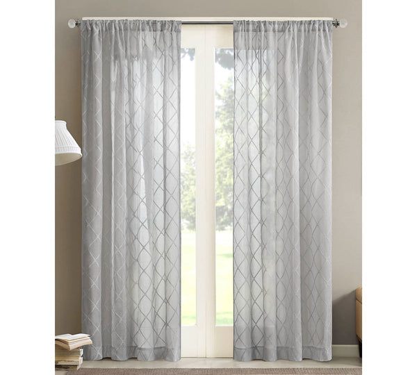 Madison Park Irina 84-Inch Rod Pocket Sheer Window Curtain Panel