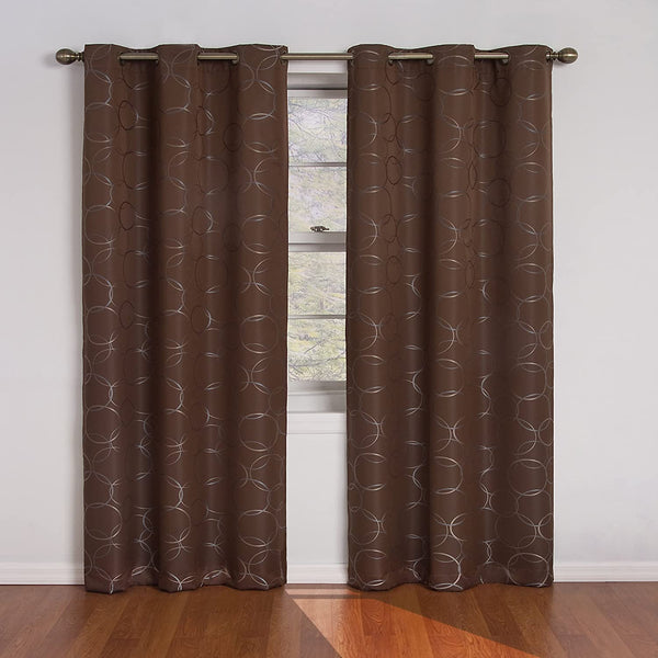 ECLIPSE Meridian Thermal Insulated Single Panel Grommet Top Darkening Curtains for Living Room