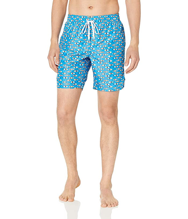 2(X)IST Mens Quick Dry Printed Board Short with Pockets Swimwear,Large