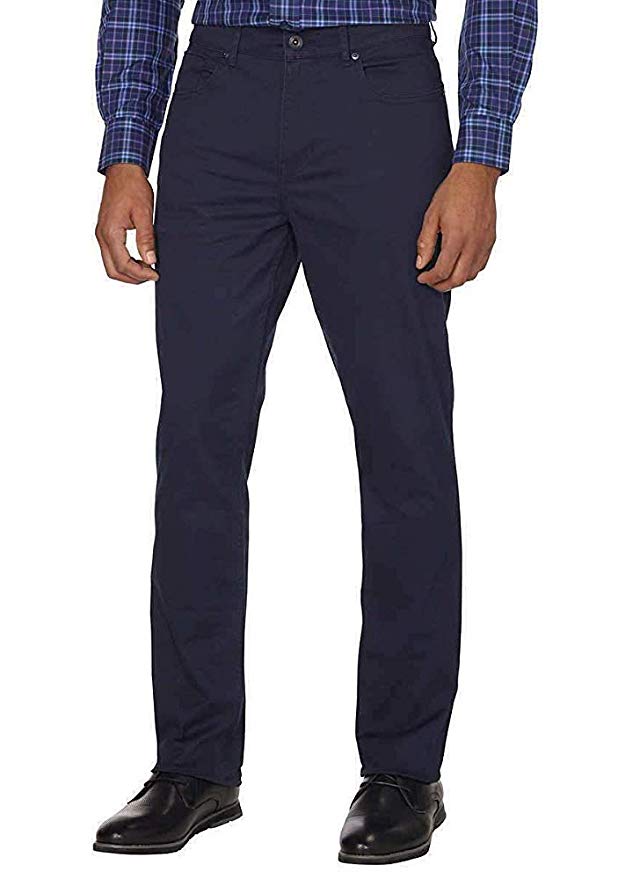 DKNY Mens Bedford Slim Straight Brushed Twill Pant