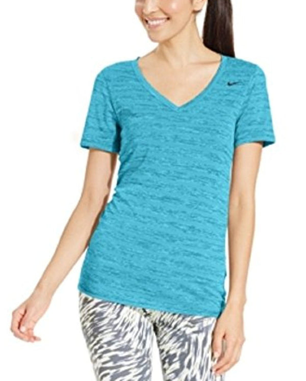 Nike Womens V-Neck Legend Shorts-Sleeve Tee Top Size X-Small