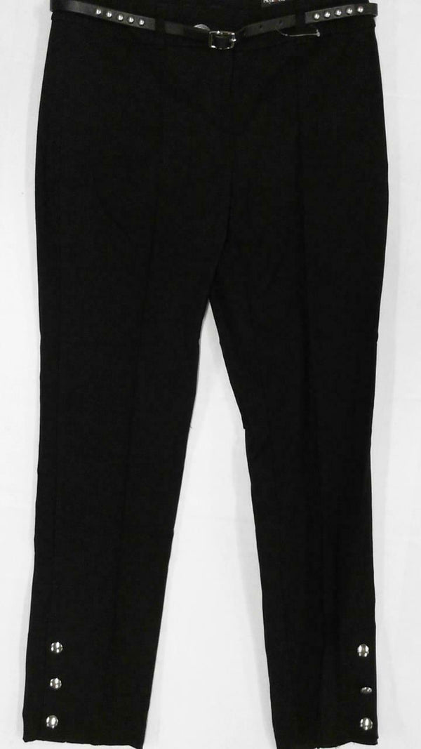 Style & Co. Womens Straight-Leg Belted Button-Hem Pants
