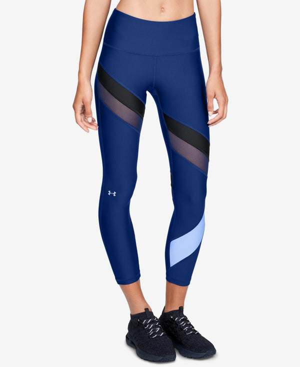 Under Armour Womens Heatgear Colorblocked Mesh Inset Ankle Leggings