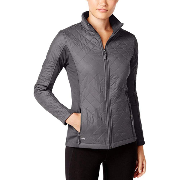 Ideology Womens Quilted Two Tone Jacket