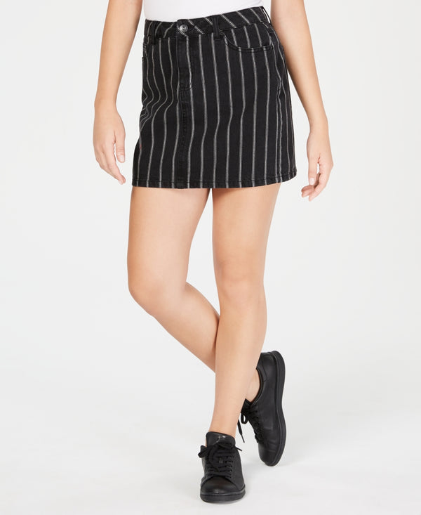 Vanilla Star Womens Pinstripe Mini Skirt