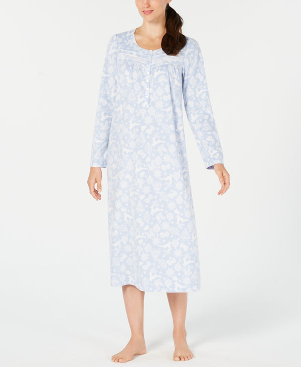 Charter Club Womens Printed Thermal Fleece Nightgown