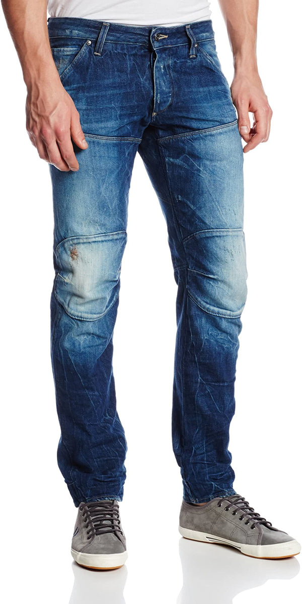 G-Star Raw Mens 5620 3D Low Tapered Fit Jeans Medium Aged Destroy 34W x 32L
