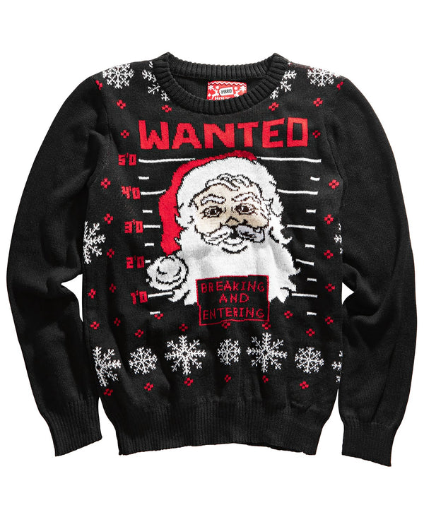 Jem Big Kid Boys Wanted Santa Sweater