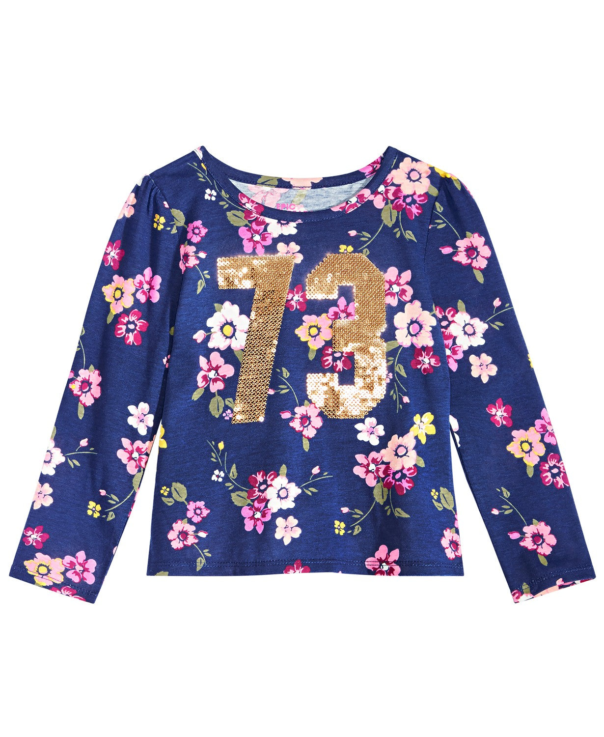 Epic Threads Toddler Girls Sequin Floral Print T-Shirt