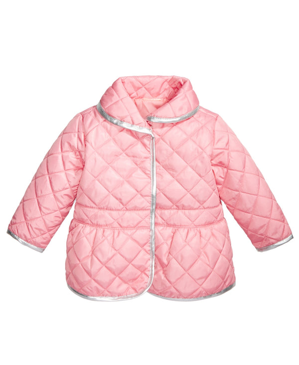 First Impressions Infant Girls Quilted Barn Jacket,Pink,6-9M