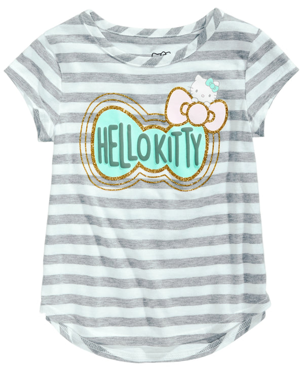 Hello Kitty Toddler Girls Striped Bow Print T-Shirt