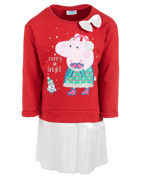 Peppa Pig Toddler Girls Layered Look Holiday Tutu Dress