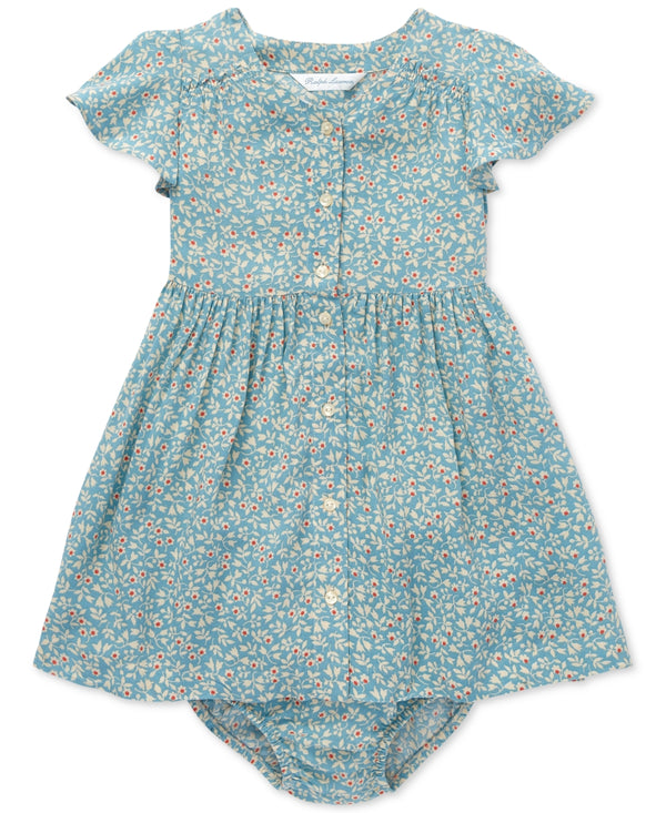 Polo Ralph Lauren Infant Girls Shirred Floral-Print Dress