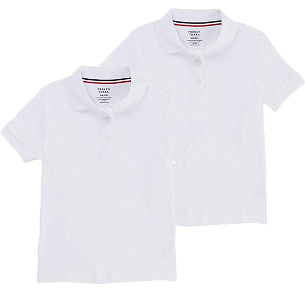 French Toast Big Kid Girls Short Sleeves Polo Shirt 2 Pack