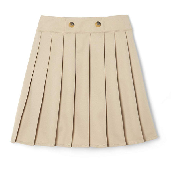 French Toast Big Kid Girls Front Button Pleated Skirt