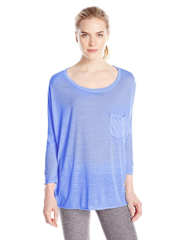 Calvin Klein Women's Performance Three-Quarter Sleeve High Low T-Shirt Cerise