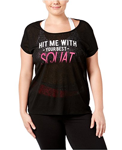 Material Girl Womens Plus Size Graphic Open Back T-Shirt