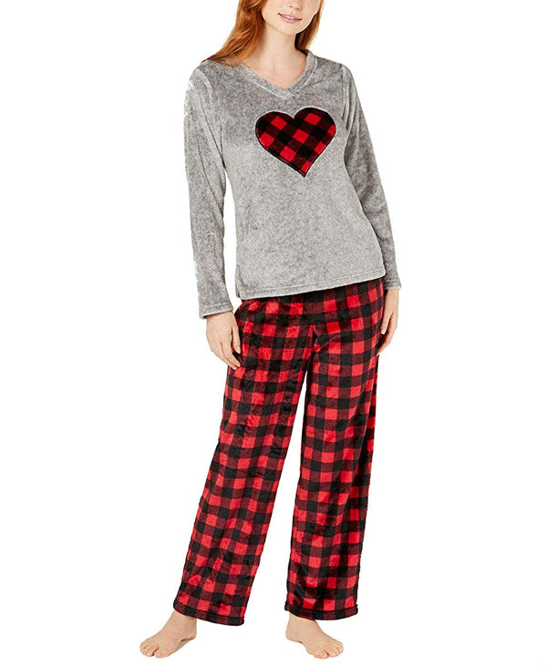 allbrand365 designer brand Womens Plush Fleece Pajama Set