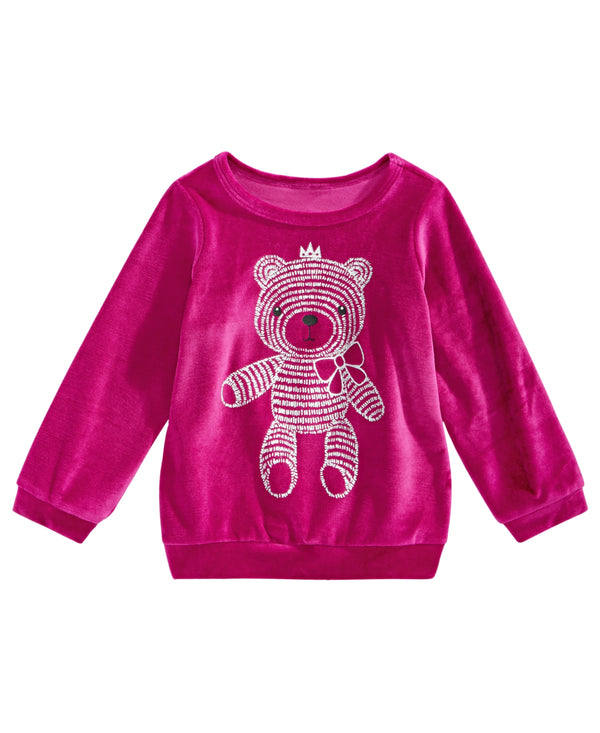 First Impressions Toddler Girls Teddy Bear Velour Shirt