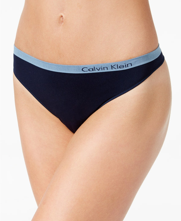 Calvin Klein Womens Pure Seamless Thong Ocean Floor Star Ferry X-Large