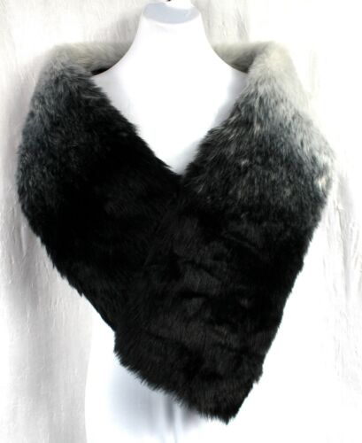 INC International Concepts Womens Ombre Faux Fur Stole Black