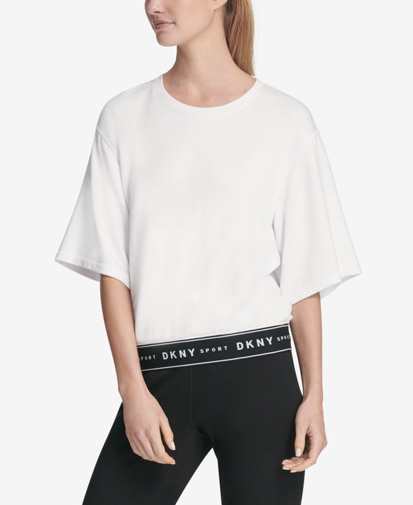 DKNY Womens Short Sleeve Logo Sweatshirt