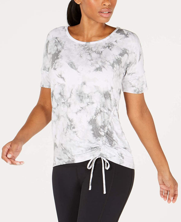 Ideology Womens Tie-Dyed Side-Tie Top