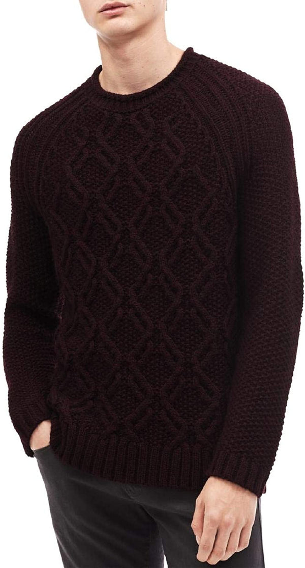 Calvin Klein Mens Cable Knit Crewneck Sweater